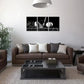 3pcs Black and White Course Grasses Metal Print Ready to Hang Art
