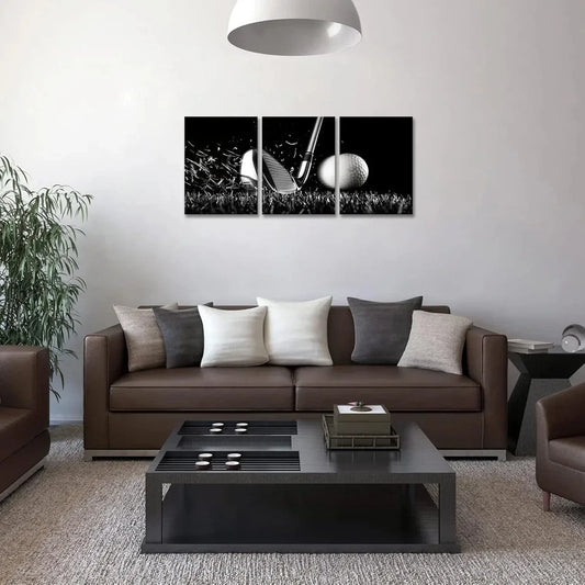 3pcs Black and White Course Grasses Metal Print Ready to Hang Art