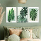3pcs Featuring Green Olive Leaves And Devil'S Vine Metal Print Ready to Hang Art
