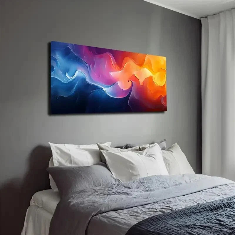 Flowing And Integrated Colors Wall Art Canvas Office Home Room Framed 120x60cm