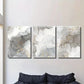 3pcs Gray and Golden Marble Modern Abstract   Metal Print Ready to Hang Art
