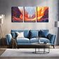 3pcs  Red Mountain, Exquisite Wall Art Set Canvas Framed 40x60cm - High Quality Print 100% Australian Made Wall Canvas Ready to Hang