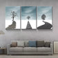 3pcs Winter Solitude Dead Tree Scenery Canvas Framed 40x60cm - High Quality Print 100% Australian Made Wall Canvas Ready to Hang