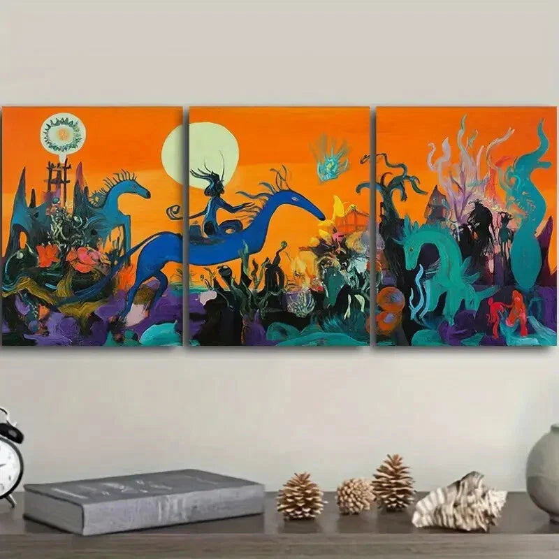 3pcs Messy character Wall Art Set Canvas Framed 40x60cm - High Quality Print 100% Australian Made Wall Canvas Ready to Hang