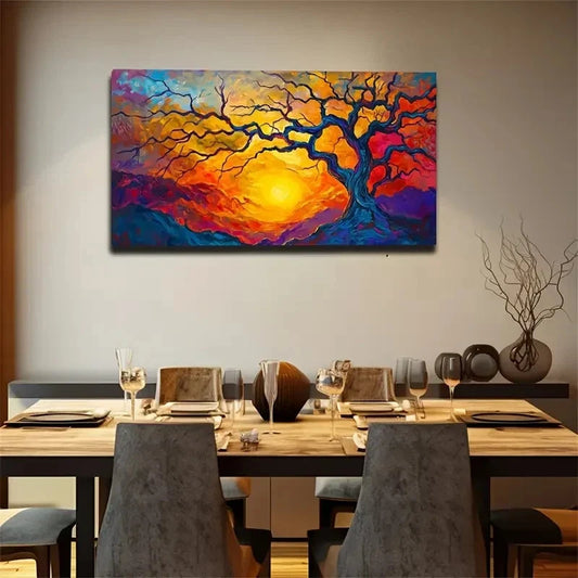 The Sky And Trees Full Magical Wall Art Canvas Office Home Room Framed 80x45cm