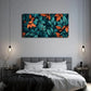 Vibrant Green & Orange Leaves Wall Art canvas office home room framed 120x60cm