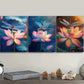 3pcs Dragonflies Resting on Lotus Flowers Wall Art Set Canvas Framed 40x60cm - High Quality Print 100% Australian Made Wall Canvas Ready to Hang