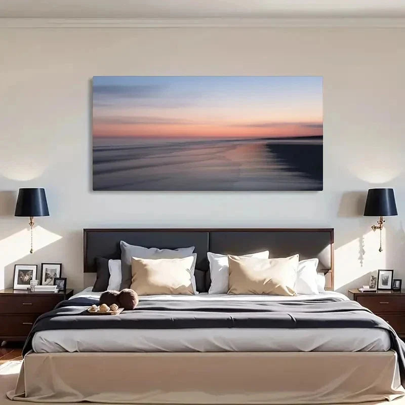Modern Beach Sunrise Asian Wall Art Canvas Office Home Room Framed 80x45cm