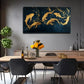 Abstract Fish Modern Golden Wall Art Canvas Office Home Room Framed 120x60cm