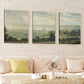 3pcs Vintage Green Nature Forest Sky Grasses Wall Art Set Canvas Framed 40x60cm - High Quality Print 100% Australian Made Wall Canvas Ready to Hang