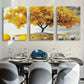 3pcs Classic Autumn Leaves Canvas Wall Art Metal Print Ready to Hang Art