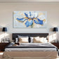 Blue Iris Floral Aesthetic Wall Art Canvas Office Home Room Framed 120x60cm