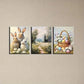 3pcs Spring Bunny & Easter Basket Metal Print Ready to Hang Art