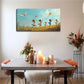 Turquoise & Orange Kite Décor Wall Art Canvas Office Home Room Framed 120x60cm