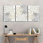 3pcs Beige Grey Tan Floral Art Decorative Metal Print Ready to Hang Art