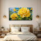 Yellow Rose Blooming Wall Art Canvas Office Home Room Framed 80x45cm