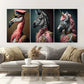 3pcs Pink Zebra Flammingo Bird Animal Metal Print Ready to Hang Art