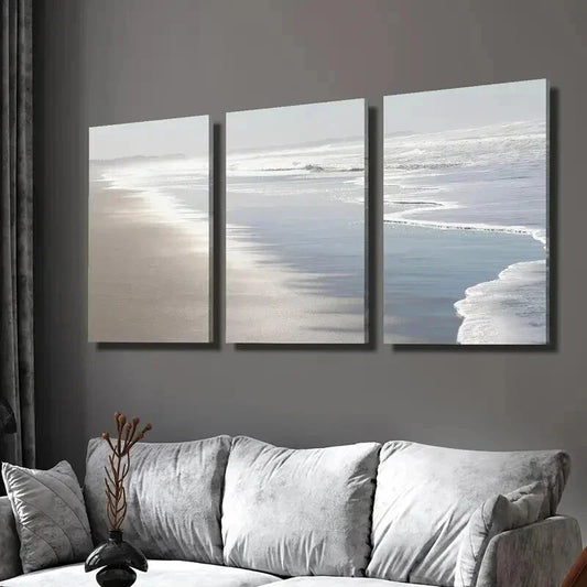 3pcs Beautiful and Boundless Ocean Scenery Wall Art Set Canvas Framed 40x60cm - High Quality Print 100% Australian Made Wall Canvas Ready to Hang