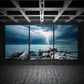3pcs Dark Storm Sky Lightning Black Stones Metal Print Ready to Hang Art