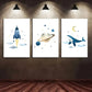 3pcs Distinctive Cosmic Element Art Space Art Metal Print Ready to Hang Art
