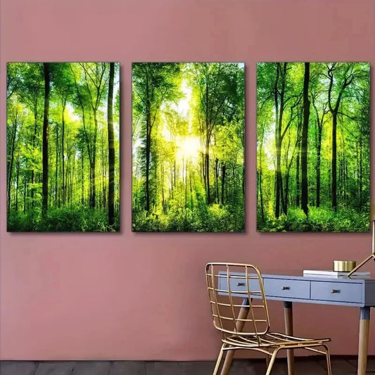 3pcs Cuilin'S Woodland Landscape Posters Art Metal Print Ready to Hang Art