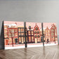 3pcs  Winter Holiday Scene with Snowy Rooftops Wall Art Set Canvas Framed 40x60cm - High Quality Print 100% Australian Made Wall Canvas Ready to Hang