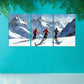 3pcs Alpine Downhill Skiing Canvas Framed 40x60cm - High Quality Print 100% Australian Made Wall Canvas Ready to Hang