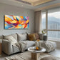 Vibrant Abstract Leaf Design Wall Art Canvas Office Home Room Framed 120x60cm