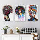3pcs Abstract Graffiti Portrait Colorful Hair Metal Print Ready to Hang Art