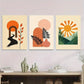 3pcs Modern Abstract 3 Boho Style Wall Art Set Canvas Framed 40x60cm - High Quality Print 100% Australian Made Wall Canvas Ready to Hang