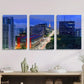 3pcs Paulista Avenue, city night scene, Metal Print Ready to Hang Art
