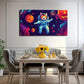 Wear Helmets White Kitten Wall Art Canvas Office Home Room Framed 120x60cm