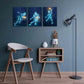 3pcs X-Ray Stunning Light Blue Man Cave Metal Print Ready to Hang Art