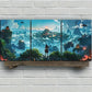 3pcs Fantasy Jungle Valley Green Leaves Metal Print Ready to Hang Art