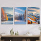 3pcs Winter snow landscape, snow forest Metal Print Ready to Hang Art