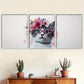 3pcss crown of vibrant flowers Fashionable Kitty Wall Art Set Canvas Framed 40x60cm - High Quality Print 100% Australian Made Wall Canvas Ready to Hang
