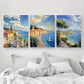 3pcs Amalfi Coast Canvas Prints with Lemon Theme Metal Print Ready to Hang Art