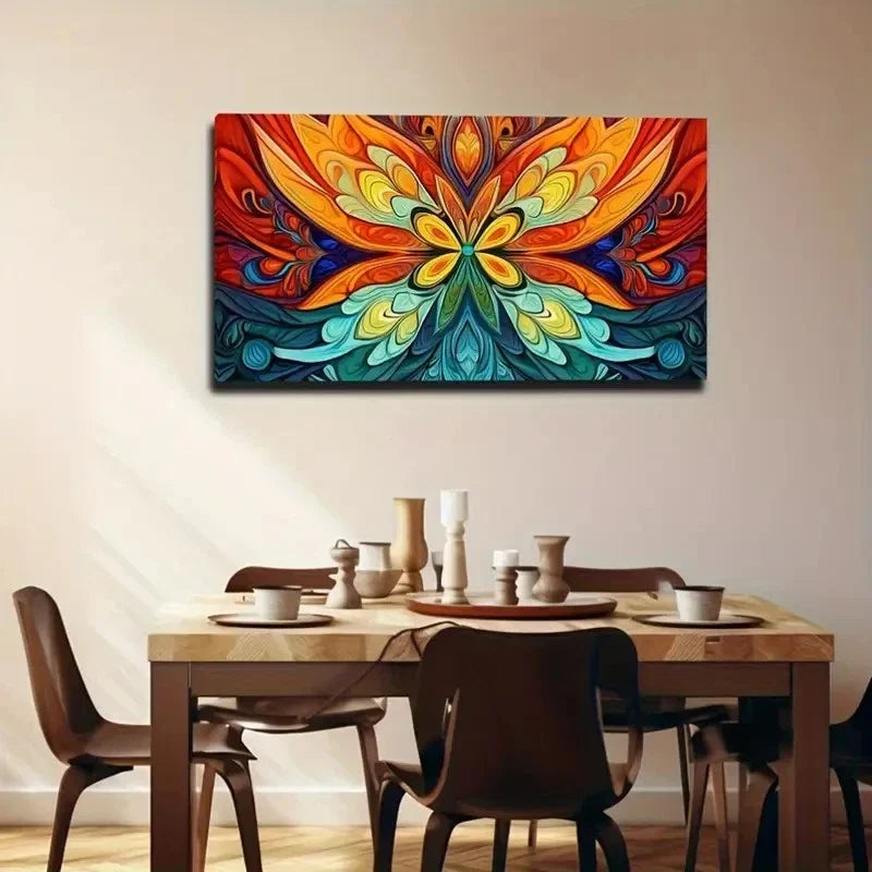 Abstract Butterfly Wall Art Canvas Office Home Room Framed 80x45cm