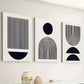 3pcs Black and white graphics and stripes  Wall Art Set Canvas Framed 40x60cm - High Quality Print 100% Australian Made Wall Canvas Ready to Hang