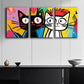 3pcs Abstract Cloth Painting Colorful Perfect Wall Art Set Canvas Framed 40x60cm - High Quality Print 100% Australian Made Wall Canvas Ready to Hang