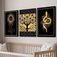 3pcs Black And Golden Witchcraft Painting Wall Art Set Canvas Framed 40x60cm - High Quality Print 100% Australian Made Wall Canvas Ready to Hang