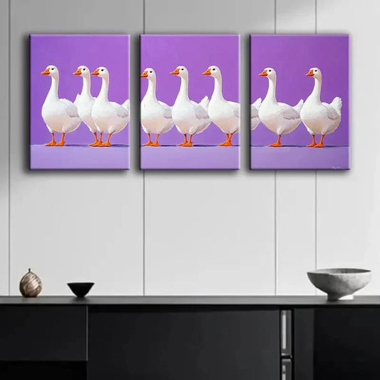 3pcs Lots of Geese Metal Print Ready to Hang Art