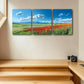 3pcs Steppe Floral with Greenery Design Metal Print Ready to Hang Art