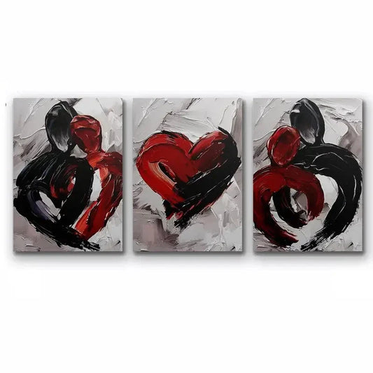 3pcs Modern Abstract Love And Sadness  Metal Print Ready to Hang Art