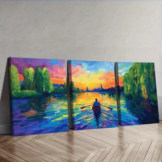 3pcs  Abandoned Lake,  Wall Art Set Canvas Framed 40x60cm - High Quality Print 100% Australian Made Wall Canvas Ready to Hang