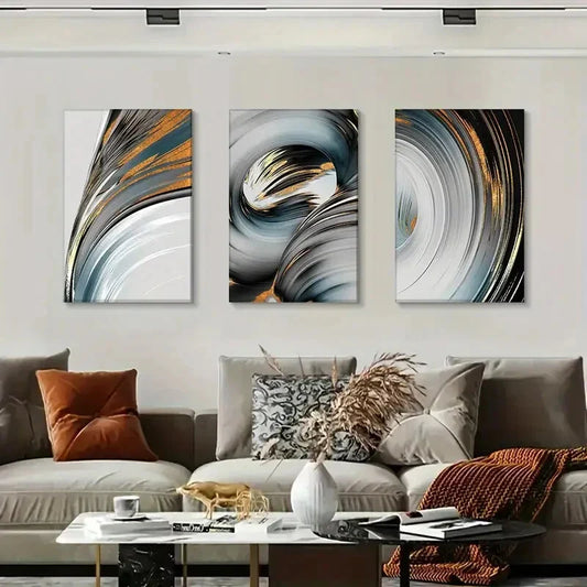 3pcs modern art, stylish line painting  Metal Print Ready to Hang Art