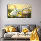 Spring Bunny & Easter Eggs Wall Art Canvas Office Home Room Framed 80x45cm