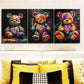 3pcs Colorful teddy bear graffiti Painting  Wall Art Set Canvas Framed 40x60cm - High Quality Print 100% Australian Made Wall Canvas Ready to Hang