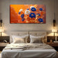 White Floral Design with Golden Wall Art Canvas Office Home Room Framed 120x60cm