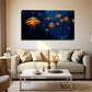 Bioluminescent Mushroom Forest Wall Art Canvas Office Home Room Framed 120x60cm